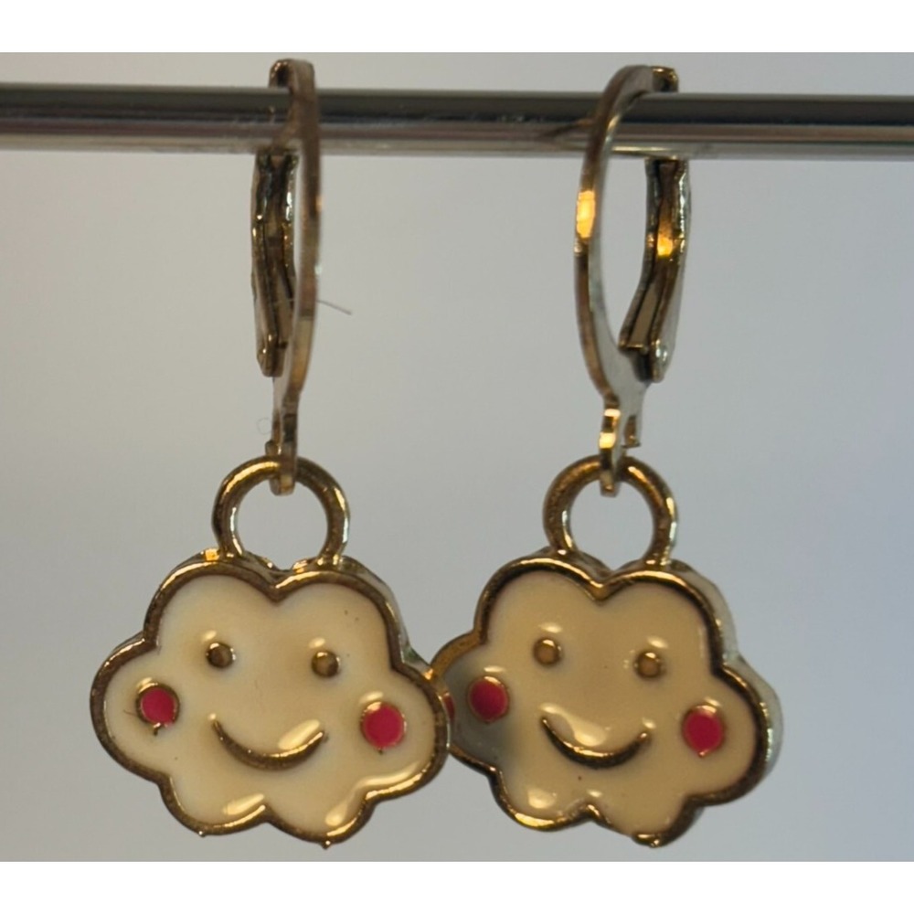 Earring Novelty Happy Clouds Fashion Statement Fun Quirky Pop Art Cute Kidcore